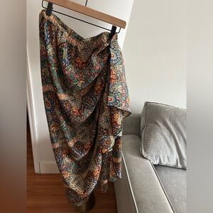 Muche & Muchette Wrap Pareo  Skirt Boho Paisley Asymmetrical Ruffles One Size
